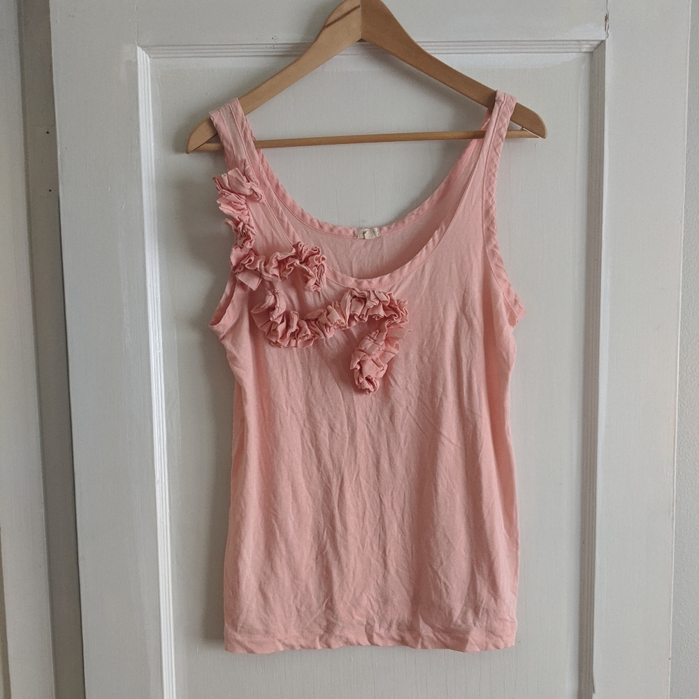 J crew applique tank top